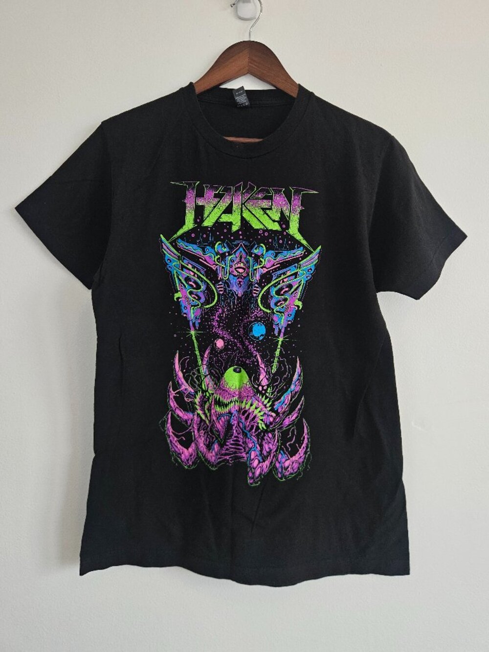 Haken M Medium  Alien T Shirt Tee Black Graphic Tultex Brand